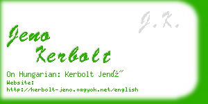 jeno kerbolt business card